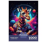 Puzzle De 1000 Pièces pour Adultes Giraffe Colorful Cosmic Puzzles pour Adultes - Décoration Murale - Stimule La Mémoire - Cadeaux Uniques pour Anniversaires Et Noël 52x38cm/1000pcs