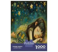 Puzzle De 1000 Pièces pour Adultes Girl Sleeping with Turtles Puzzle Anti-Stress, Difficile, Cadeau Unique pour Un Anniversaire Ou Noël 52x38cm/1000pcs
