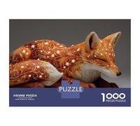 Puzzle De 1000 Pièces pour Adultes Glowing Fox Statue Puzzle, Jouet, Décoration Murale, Difficile Et Stimulant 38x26cm/1000pcs