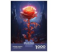 Puzzle De 1000 Pièces pour Adultes Glowing Rose Fantasy Artwork Puzzles pour Adultes pour S'amuser en Famille pour Un Anniversaire, Noël, Un Jeu De Défi Unique 38x26cm/1000pcs