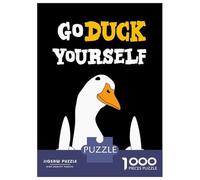 Puzzle de 1000 pièces pour adultes Go Duck Yourself Goose Puzzle pour adultes Jeux de relaxation Analyse et cadeaux logiques pour amis et famille 70 x 50 cm/1000 pièces