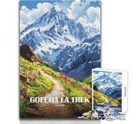 Puzzle de 1000 pièces pour Adultes - Goecha La Trek, Paysage Indien - Jeu intellectuel - Cadeau d'anniversaire idéal - Dimensions 50x75cm