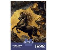 Puzzle De 1000 Pièces pour Adultes Gold X Horse Puzzles pour Adolescents Jeu Manuel Défi Difficile Cadeau d'anniversaire, Cadeaux, 70x50cm/1000pcs