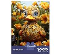 Puzzle De 1000 Pièces pour Adultes Golden Duck Statue Garden Decoration Puzzle pour Adolescents Améliore La Mémoire Difficile Et Stimulant Idéal comme Cadeau 70x50cm/1000pcs