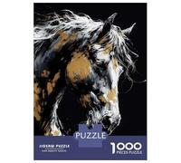 Puzzle De 1000 Pièces pour Adultes Golden Horse Portrait Puzzle Adulte, Jeu De Réflexion, Cadeau d'anniversaire, Difficile À Compléter 38x26cm/1000pcs