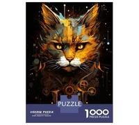 Puzzle De 1000 Pièces pour Adultes Golden Machine Cat Puzzles pour Adolescents Jeu Manuel Défi Difficile Cadeau d'anniversaire, Cadeaux, 52x38cm/1000pcs