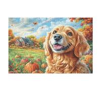 Puzzle De 1000 Pièces pour Adultes Golden Retriever dans Le Champ de Fleurs 1000 PCS 75x50cm Assemblage Facile pour Débutants Idéal pour Enfants Adolescents Améliore La Dextérité Manuelle