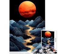 Puzzle de 1000 pièces pour Adultes Golden River et Red Moon Un Jeu Anti-Stress idéal pour se détendre et renforcer Les Liens Amoureux Dimensions 50x75cm