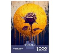 Puzzle De 1000 Pièces pour Adultes Golden Rose Abstract Adolescents Puzzles Anti-Stress Jeux Difficiles Défi Activités Amusantes À La Maison 70x50cm/1000pcs