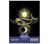 Puzzle De 1000 Pièces pour Adultes Golden Whale Flying in Sky Puzzle Anti-Stress, Difficile, Cadeau Unique pour Un Anniversaire Ou Noël 52x38cm/1000pcs