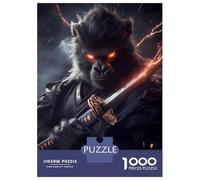Puzzle De 1000 Pièces pour Adultes Gorilla Samurai Warrior Animal Puzzle Adulte Jeu Manuel Décoration Parfaite Jeu Stimulant Cadeaux 70x50cm/1000pcs