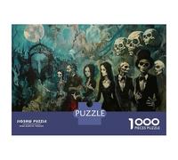 Puzzle De 1000 Pièces pour Adultes Gothic Halloween Party Decorations Puzzles pour Adultes pour S'amuser en Famille pour Un Anniversaire, Noël, Un Jeu De Défi Unique 52x38cm/1000pcs