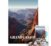 Puzzle de 1000 pièces pour Adultes Grand Canyon États-Unis Affiche de Voyage Jeu Impossible Jeu éducatif défi Jouet Cadeau Amusant améliore la mémoire (Taille 38x26cm)