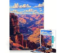 Puzzle de 1000 pièces pour Adultes Grand Canyon Pixel Art Décoration Bords Nets Activité cérébrale Amusante et Facile à Vivre Cadeau d'anniversaire pour l'esprit (38x26cm)