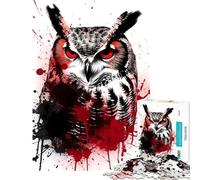 Puzzle de 1000 pièces pour Adultes Grand-duc d'Amérique Décoration Murale Niveau Difficile pour Les Amis et la Famille (38x52cm)