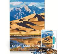 Puzzle de 1000 pièces pour Adultes Grandes Dunes de Sable Jeu de Concentration mentale Jeu Lent et Amusant Cadeau d'anniversaire Artistique (38x52cm)