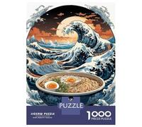 Puzzle De 1000 Pièces pour Adultes Grate Ramen Wave Tsunami Puzzle Casse-tête Jeu De Rapidité Activités Amusantes À La Maison 70x50cm/1000pcs