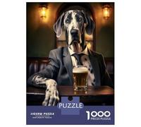 Puzzle De 1000 Pièces pour Adultes Great Dane in The Pub Puzzle Adulte, Jeu De Réflexion, Défi Difficile À Terminer 70x50cm/1000pcs