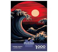 Puzzle De 1000 Pièces pour Adultes, Great Wave at Sunset, Divertissement Intérieur, Cadeau De Fin D’Année, Découpe Précise, 38x26cm/1000pcs