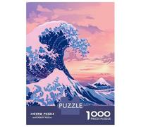Puzzle De 1000 Pièces pour Adultes Great Wave Kanagawa Adolescents Puzzles Anti-Stress Jeux Difficiles Défi Activités Amusantes À La Maison 70x50cm/1000pcs