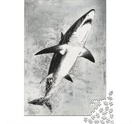 Puzzle De 1000 Pièces pour Adultes Great White Shark Art Print-2 Puzzle Casse-tête Jeu De Rapidité Activités Amusantes À La Maison 38x26cm/1000pcs
