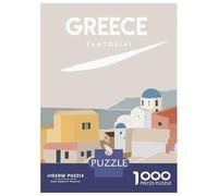 Puzzle De 1000 Pièces pour Adultes, Greece Santorini 1, Réduction du Stress, Cadeau De Fin D’Année, Pièces Haute Qualité, 52x38cm/1000pcs