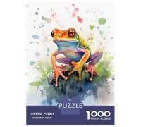 Puzzle de 1000 pièces pour adultes Grenouille aquarelle Puzzles adolescents Jeux familiaux Difficile Difficile Interaction Parent-Enfant 38 x 26 cm/1000 pièces