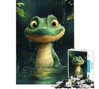 Puzzle de 1000 pièces pour Adultes Grenouille Mignonne sous la Pluie Aide à exercer Le Cerveau et à améliorer la mémoire Jeu éducatif pour Les 14 Ans et Plus Dimensions : 38x26cm