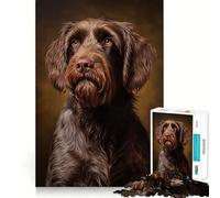 Puzzle de 1000 pièces pour Adultes Griffon à Poil Dur Jeu de Concentration mentale,découpage de Haute précision,activité de renforcement des Liens familiaux (38x26cm)