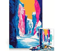 Puzzle de 1000 pièces pour Adultes,Grotte de Glace islandaise,Art Minimaliste,découpe Premium,Jeu Stimulant,Divertissement,décoration de Noël (38x26cm)
