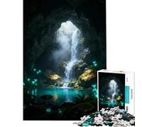 Puzzle de 1000 pièces pour Adultes Grotte Mystique et Cascade Décoration Murale Cadeau d'anniversaire Jeu Stimulant (50x75cm)