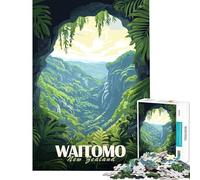 Puzzle de 1000 pièces pour Adultes Grottes de Waitomo Nouvelle-Zélande Décoration intérieure Cadeau pour Femmes Amis et Famille (38x52cm)