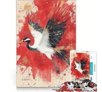 Puzzle de 1000 pièces pour Adultes Grue à Couronne Rouge Jeu de Construction améliore la mémoire Cadeau Unique pour Un Anniversaire ou Noël 50x75cm