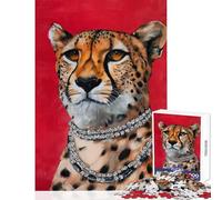 Puzzle de 1000 pièces pour Adultes Guépard avec Diamants Jeu de réflexion éducatif et ludique Décoration intérieure Réduction du Stress (38x26cm)