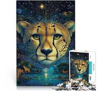 Puzzle de 1000 pièces pour Adultes Guépard Fantastique Séjour Anti-Stress pour Tuer Le Temps Renforcer l'amour Entre Les Couples 50x70cm