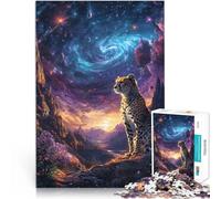 Puzzle de 1000 pièces pour Adultes Guépard sous Un Ciel Cosmique Difficile et défi Chaque pièce est Unique - Jeu Familial Stimulant et Amusant 75x50cm