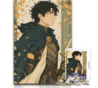 Puzzle de 1000 pièces pour Adultes, Guerrier Anime avec Lance et Cape, Cadeau pour Femmes, Jeu éducatif, Cadeau de Père Noël Secret (Taille 38x26cm)