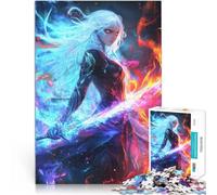 Puzzle de 1000 pièces pour Adultes Guerrier d'anime avec Une épée flamboyante Jeux de détente Cadeau Amusant 75x50cm