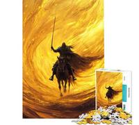 Puzzle de 1000 pièces pour Adultes Guerrier du désert dans la tempête dorée Jeu Familial pour Adolescents Course de Vitesse Manuelle Interaction Parent-Enfant (Dimensions 38x26cm)