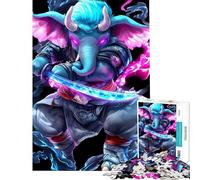 Puzzle de 1000 pièces pour Adultes Guerrier éléphant Cyberpunk Un défi à relever pour se détendre Pendant Les Vacances Jouet Anti-Stress adapté aux Personnes de 14 Ans et Plus (38x52cm)