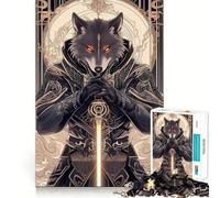 Puzzle de 1000 pièces pour Adultes : Guerrier Loup avec épée Découpe Laser de qualité supérieure Un Moment de Calme et d'exercice Mental à Faire à la Maison (50x75cm)