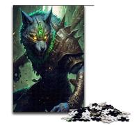 Puzzle de 1000 pièces pour Adultes Guerrier Loup Puzzle en Bois Jeu Stimulant 75x50cm