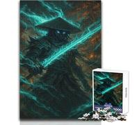 Puzzle de 1000 pièces pour Adultes Guerrier Mystique à l'épée Lumineuse, défi Difficile, Jeu éducatif, (Dimensions 38x26cm)