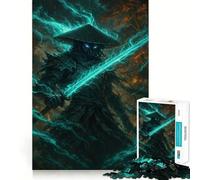 Puzzle de 1000 pièces pour Adultes : Guerrier Mystique à l'épée Lumineuse Jeu intellectuel, détente et Bien-être Découpe précise Liste de souhaits du Père Noël (38x26cm)