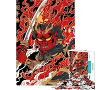 Puzzle de 1000 pièces pour Adultes Guerrier Oni Rouge avec épée Puzzle pour Adolescents Découpe de précision Entraîne Le Cerveau et la dextérité Manuelle Jouet éducatif (Dimensions : 38x26cm)