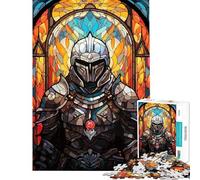 Puzzle de 1000 pièces pour Adultes Guerrier Paladin Puzzle en Verre Casse-tête découpe de précision Cadeau d'anniversaire (Taille 38x26cm)