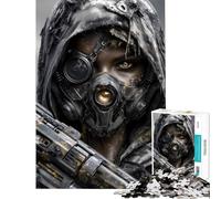 Puzzle de 1000 pièces pour Adultes Guerrier Post-apocalyptique avec Masque et Arme Jeu de réflexion pour Adultes Anti-Stress pour Noël ou Un Anniversaire (Dimensions 38x52cm)