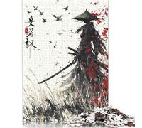 Puzzle de 1000 pièces pour Adultes - Guerrier samouraï avec épées - Puzzle carré en Bois - Décoration intérieure 1000 pièces (75 x 50 cm)
