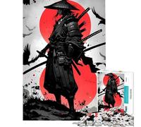 Puzzle de 1000 pièces pour Adultes Guerrier samouraï avec Katana et Oiseaux Défi intellectuel Jeu addictif et Relaxant Cadeau éducatif et éducatif pour Un Anniversaire (Dimensions 38x26cm)
