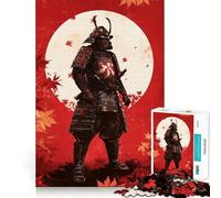 Puzzle de 1000 pièces pour Adultes Guerrier samouraï Cerise Jeu de précision et d'adresse mentale Amusant et Relaxant Cadeau Artistique de Noël (38x52cm)